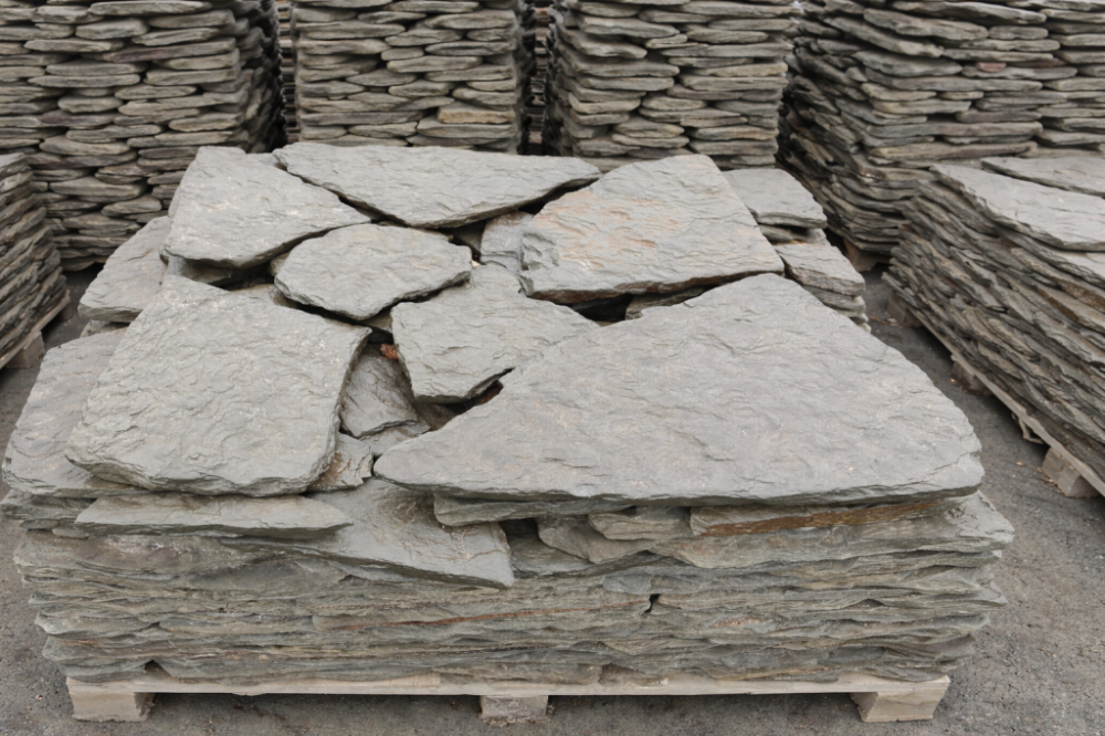 Плитняк дракон серо-зелёный галтованный