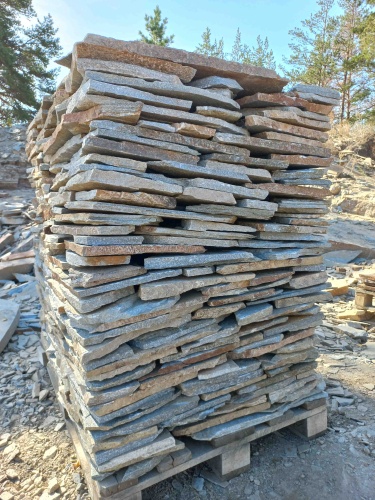 Плитняк златолит серебристый для цоколя, отмостки купить в Рязани