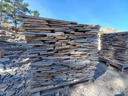 Плитняк златолит серебристый для фасада купить в Рязани